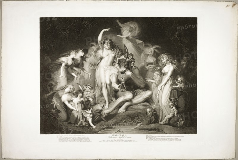 Titania and Bottom with the Ass's Head, 1796. Creator: Jean Pierre Simon.