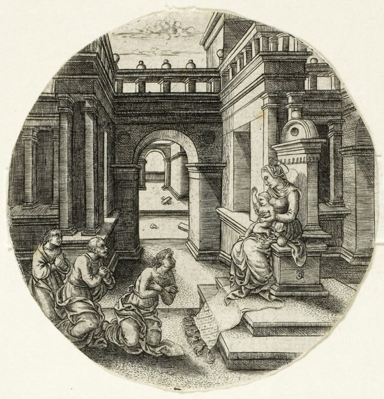 The Virgin Seated on an Altar, 1520/40. Creator: Jean de Gourmont.