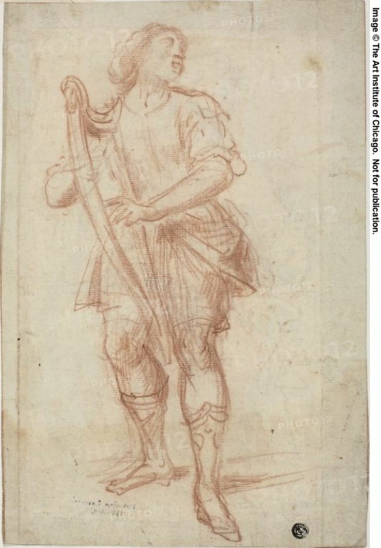 Study (recto); Draped, Seated Female Figure (verso), n.d. Creators: Bernardino Poccetti, Matteo Rosselli, Lodovico Carracci.