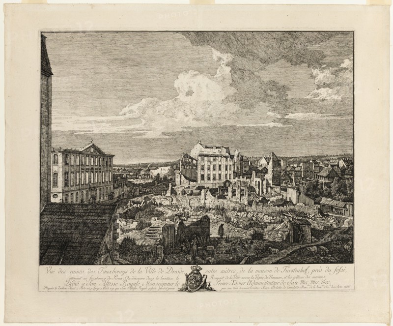 The Ruins of the Pirnaischer Suburb with the Palais Fürstenhof, 1766. Creator: Bernardo Bellotto.