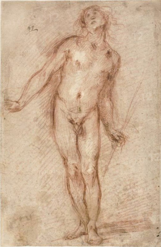 Standing Male Nude, 1637/38. Creator: Cecco Bravo.