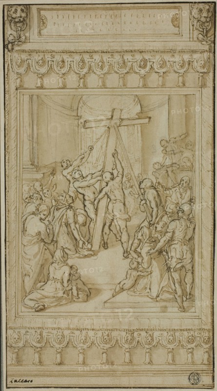 Saint Helena Kneeling before the True Cross, c.1582. Creator: Cesare Nebbia.