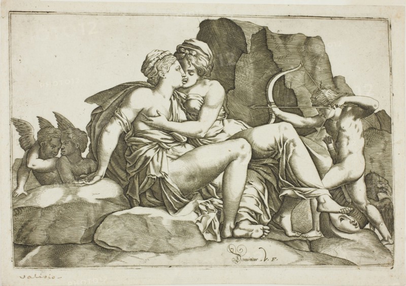 Jupiter and Callisto, 1560/70. Creators: Domenico Vito, Francesco Primaticcio.