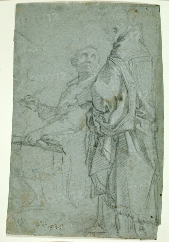 Two Ecclesiastics: Study for the Disputation on the Holy Sacrament, 1606/10. Creator: Francesco Vanni.