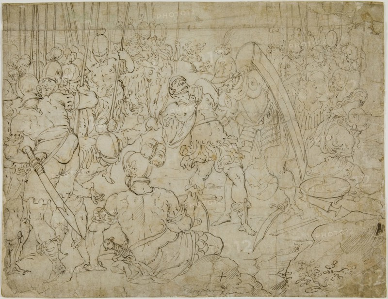 Armed Soldiers After Battle, c.1600. Creator: Unknown.