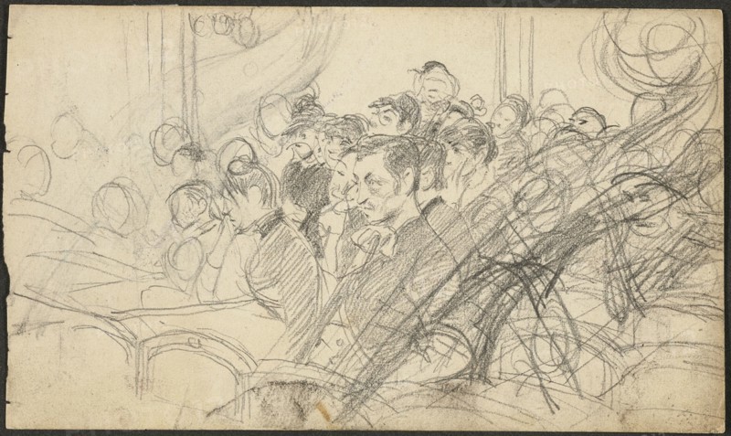 Audience at a Parisian Theatre I, c.1885. Creator: Giovanni Boldini.