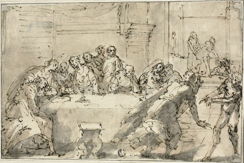 Last Supper, c.1622. Creator: Giulio Benso.