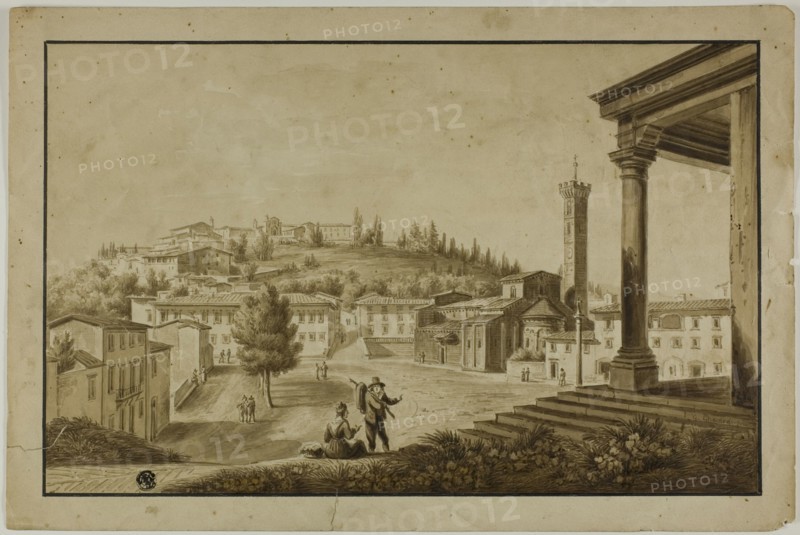 View of Piazza in Fiesole, n.d. Creator: Giuseppe Gherardi.
