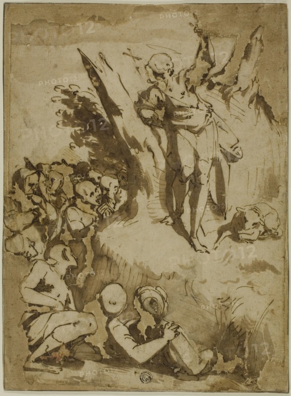 Saint John the Baptist Preaching, c.1584. Creator: Luca Cambiaso.