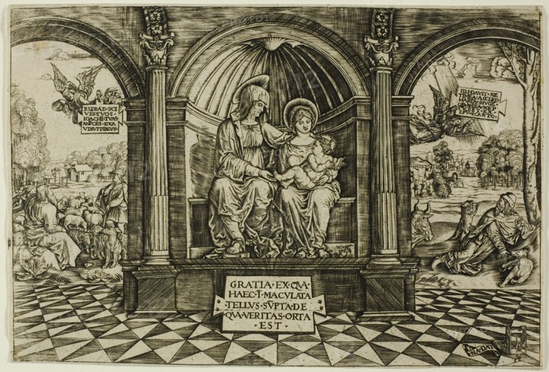 The Virgin and Child Enthroned with Saint Anne, 1512/13. Creator: Master NA. DAT with the Mousetrap.
