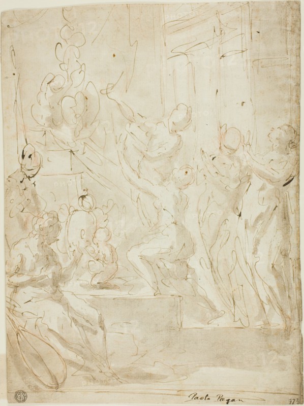 Figures at an Altar or Classical Sacrifice, n.d. Creator: Paolo Pagani.