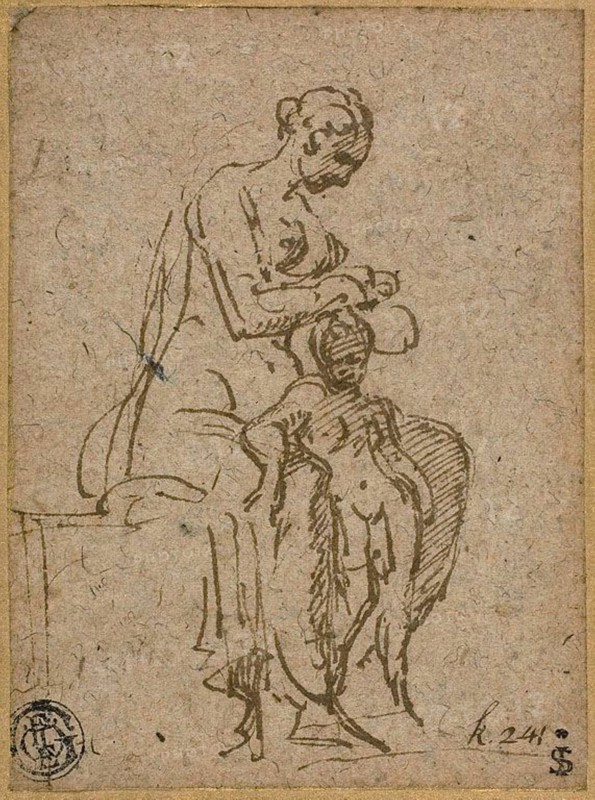 Woman Delousing a Child, 1524/27. Creator: Parmigianino.