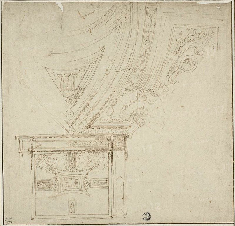 Ceiling Decoration with Grotesques, 1530/39. Creator: Perino del Vaga.