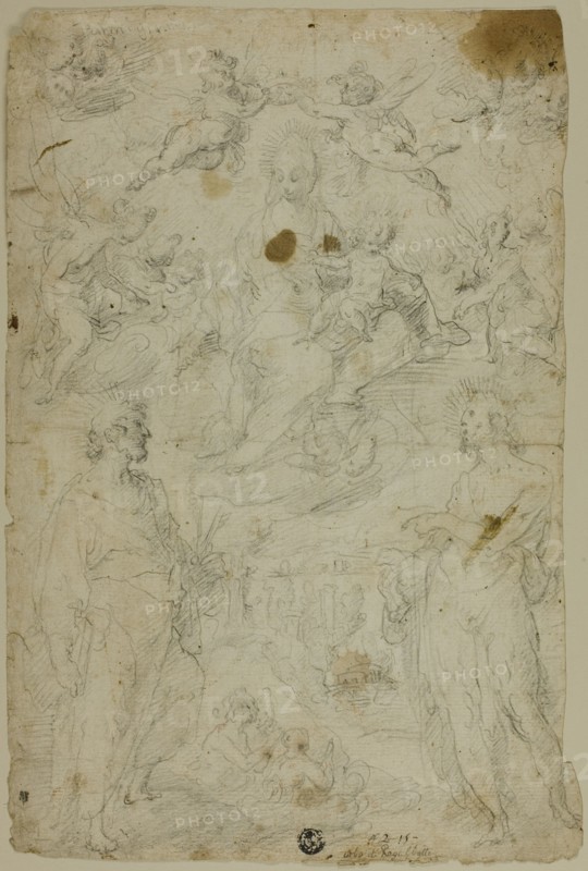 Virgin and Child with Saints Peter and John the Baptist (recto); Saint John the Baptist..., n.d. Creator: Pietro d'Asaro.