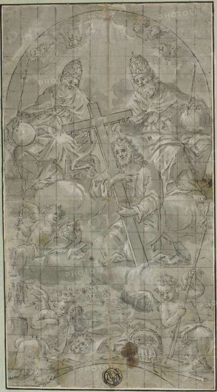 The Trinity with Christ Bearing the Cross, n.d. Creator: Raffaello Vanni.