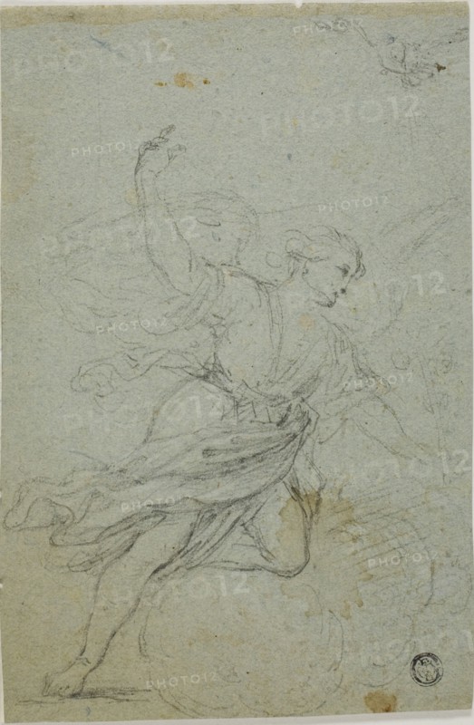 Angel Annunciate (recto); Samson and the Lion (verso), n.d. Creator: School of Guido Reni Italian, 1575-1642.