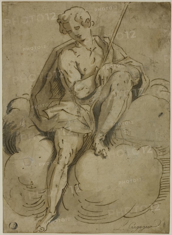 Seated Saint John the Baptist, 1560/70. Creator: School of Luca Cambiaso Italian, 1527-1587.
