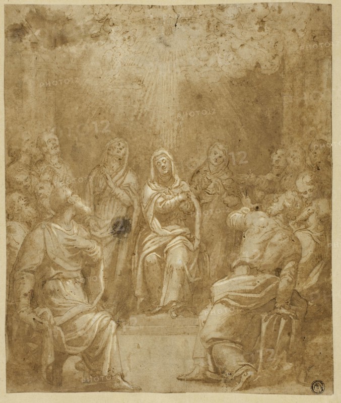 Study for the Pentecost, c.1580. Creator: Simone Peterzano.