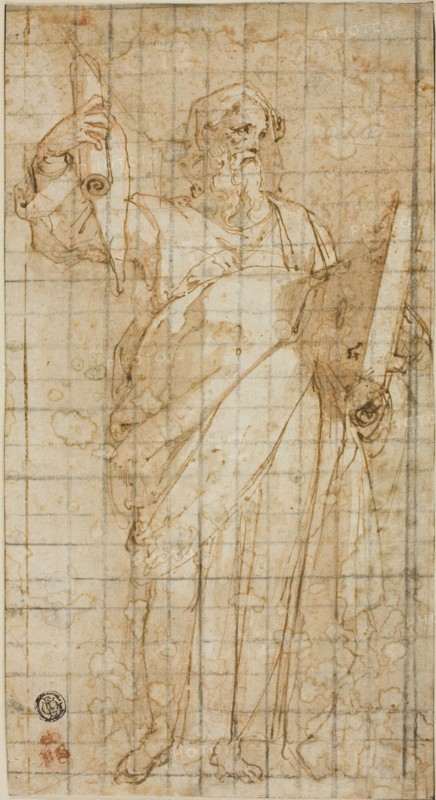 Standing Prophet with a Book and Scroll, 1562/66. Creator: Taddeo Zuccaro.