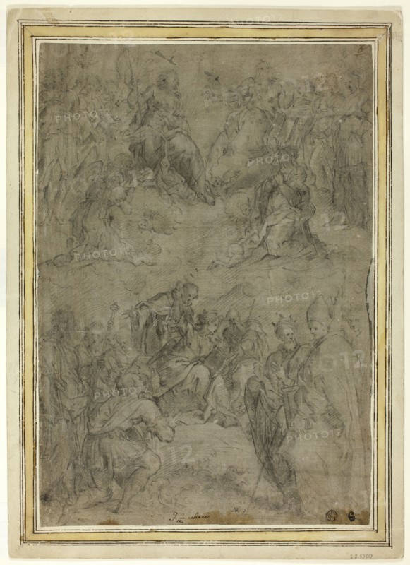 Trinity with the Virgin, and Ten Saints, c.1565. Creator: Tommaso Manzuoli.