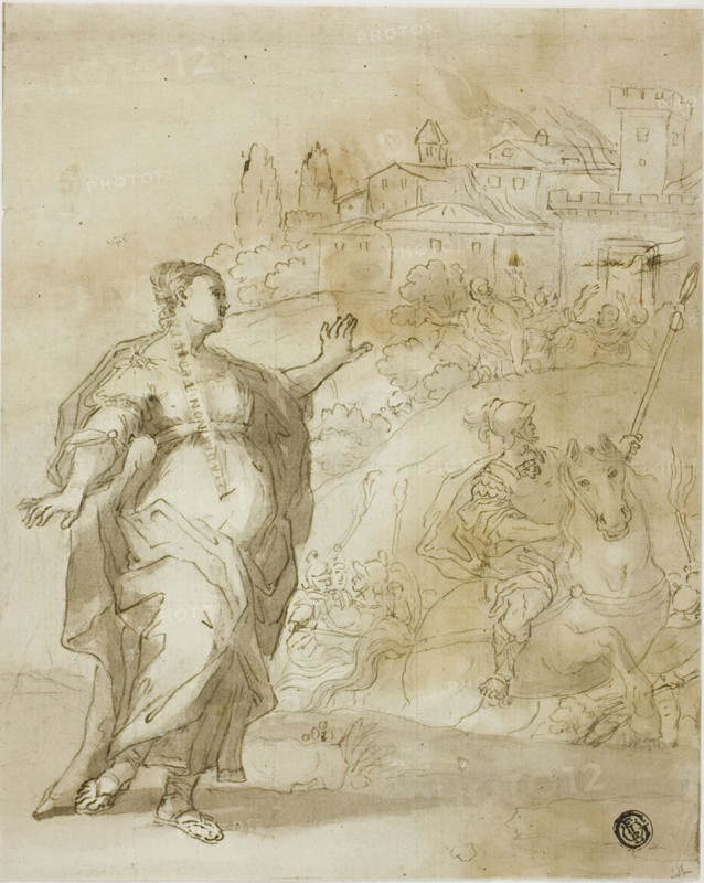 Cassandra Before the Burning City of Troy, n.d. Creator: Unknown.