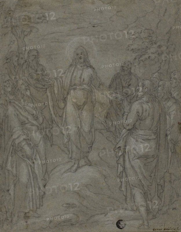 Christ and the Apostles (recto); Sketch of a Nativity Scene (verso), n.d. Creator: Unknown.