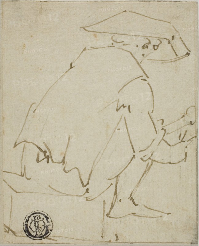 Seated Man Seen from the Back, 17th century. Creator: Unknown.