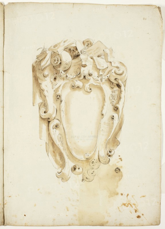 Design for Escutcheon, with Artist's Instruments, n.d. Creator: Unknown.