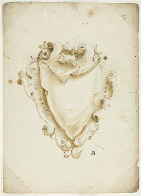 Design for Escutcheon, with Orb, n.d. Creator: Unknown.