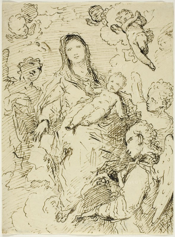 Virgin and Child with Angels, n.d. Creator: Unknown.