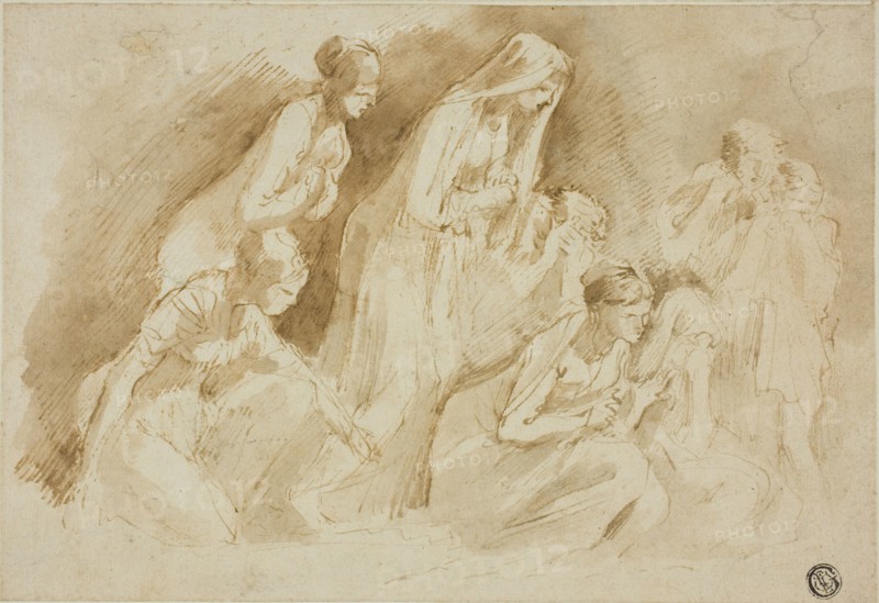 Mourners Over the Dead Christ, n.d. Creators: Unknown, Giuseppe Bernardino Bison.