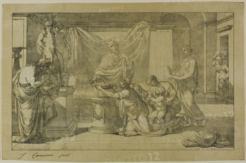 Offering to Lares, 1810. Creators: Vincenzo Camuccini, Alois Senefelder.