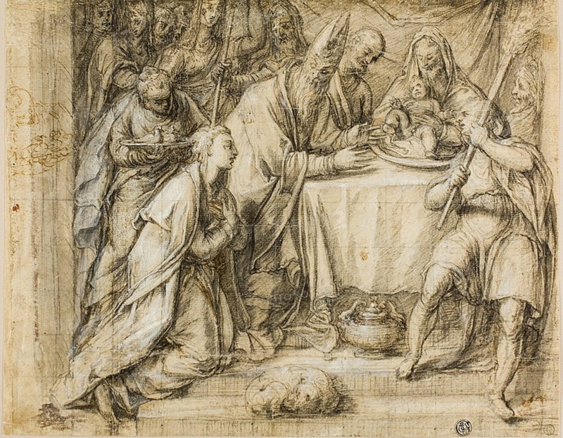 Circumcision of the Christ Child (recto); Marriage of the Virgin (verso), c.1577. Creator: Workshop of Paolo Caliari, called Veronese .