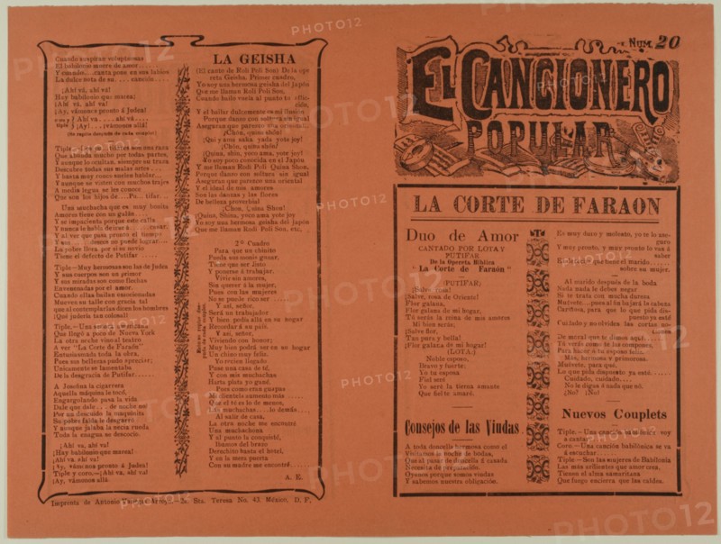 El cancionero popular, num. 20 (The Popular Songbook, no. 20), n.d. Creator: Unknown.