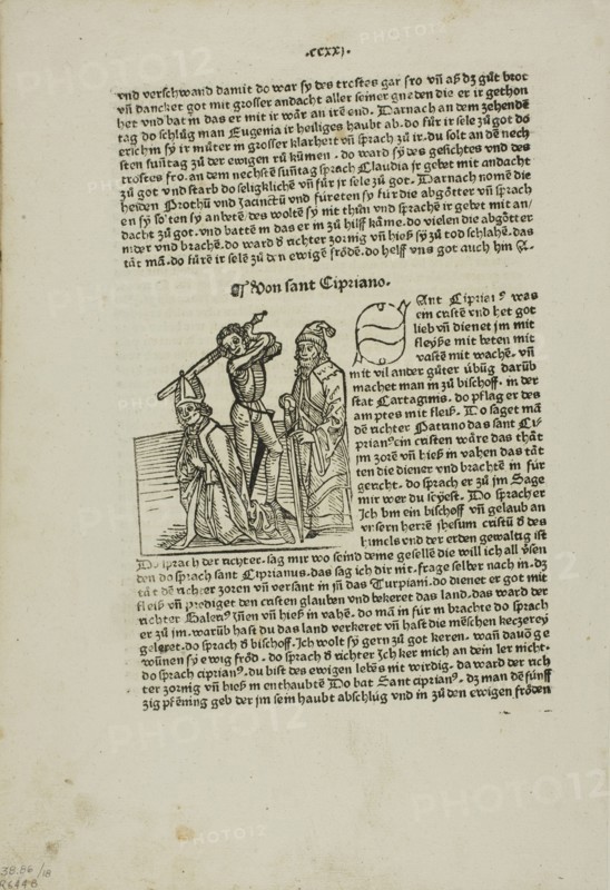 Martyrdom of Saint Cipriano from Heiligenleben (Lives of the Saints), Plate 18 from...1929. Creator: Unknown.