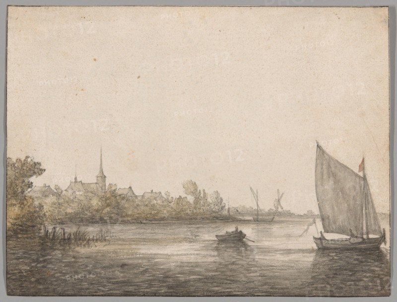 View of IJsselmonde Seen Across the New Maas, c.1640. Creator: Aelbert Cuyp.