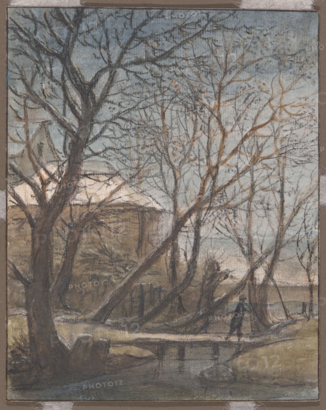 Winter Landscape with a Man Crossing, c.1660. Creator: Anthonie Waterloo.