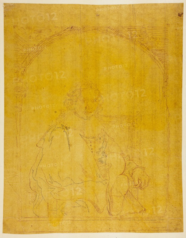 Study for Portrait of a Man in an Arm Chair, from Collection d'imitations de Dessins..., c.1821. Creator: Christian Josi.