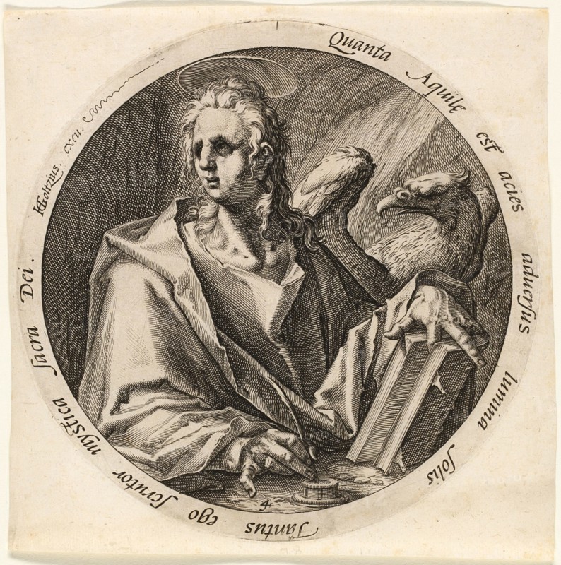 Saint John, plate four from The Four Evangelists, 1588. Creator: Jacques de Gheyn II.