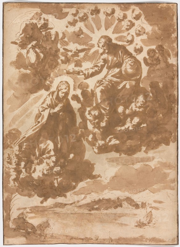 The Coronation of the Virgin and The Flight into Egypt, 1648/71. Creator: Jan de Bisschop.