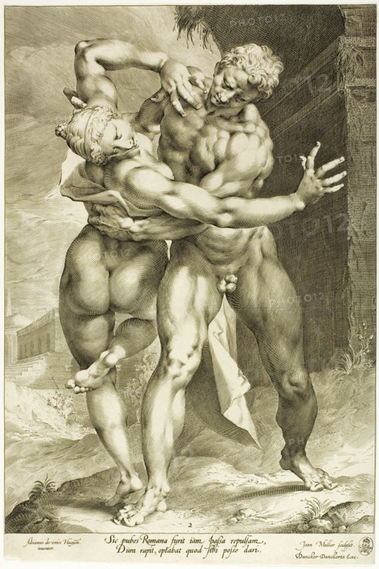 The Rape of a Sabine Woman, Frontal View, c.1598. Creator: Jan Muller.