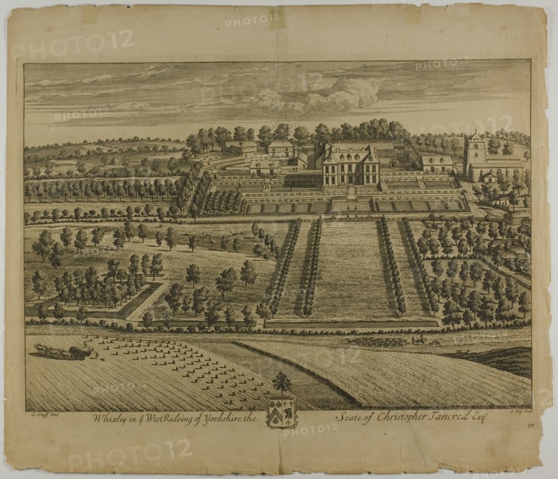 Whixley, plate 78 from Britannia Illustrata, published 1707. Creator: Johannes Kip.