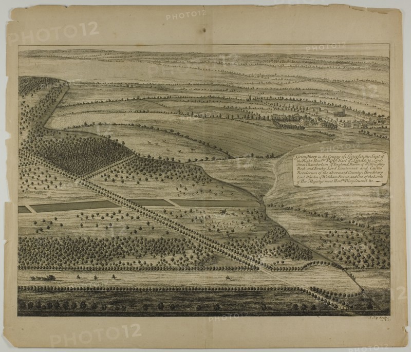 Grimthorp in the County of Lincoln, plate 23 from Britannia Illustrata, published 1707. Creator: Johannes Kip.