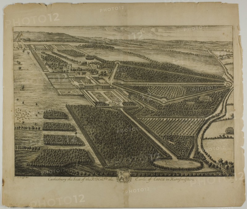 Cashiobury, plate 28 from Britannia Illustrata, published 1707. Creator: Johannes Kip.