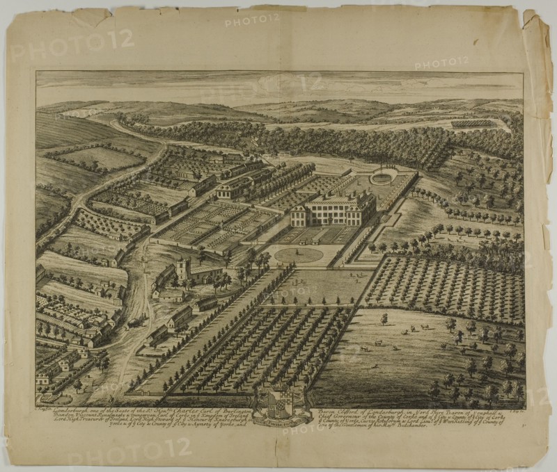 Londesburgh, plate 31 from Britannia Illustrata, published 1707. Creator: Johannes Kip.
