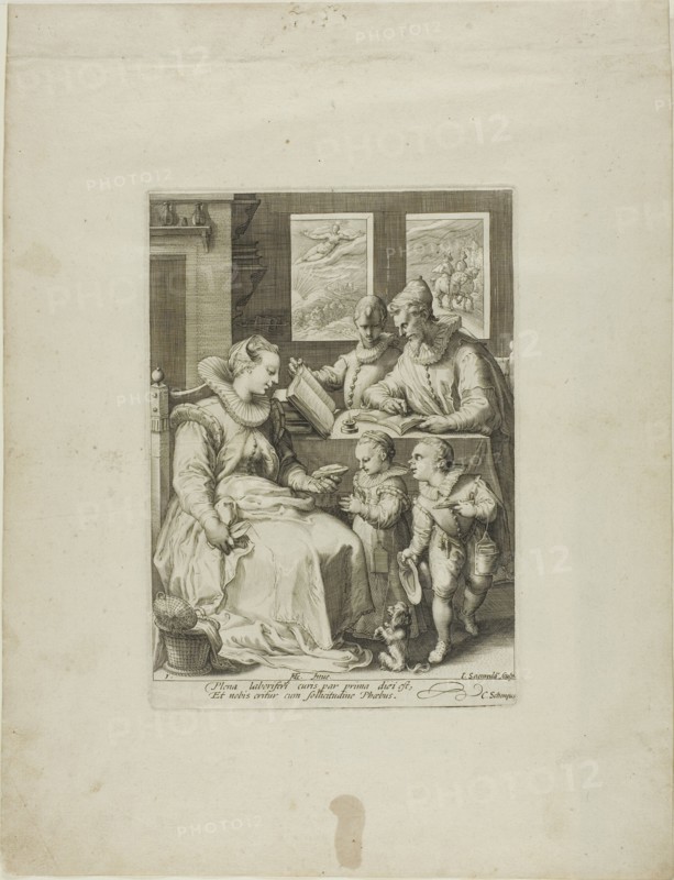 Morning, plate one from Four Times of Day, c.1595. Creator: Jan Saenredam.