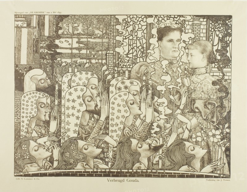 Happy Gouda, drawn April 1897 and published May 2, 1897. Creator: Jan Toorop.