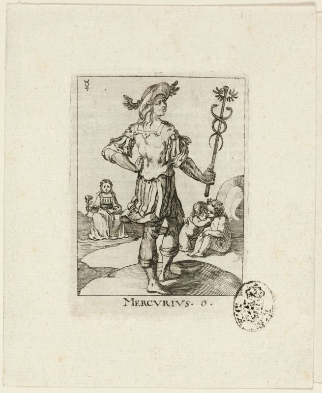Mercurius, plate six from Der VII Planeten, n.d. Creator: Conrad Meyer.