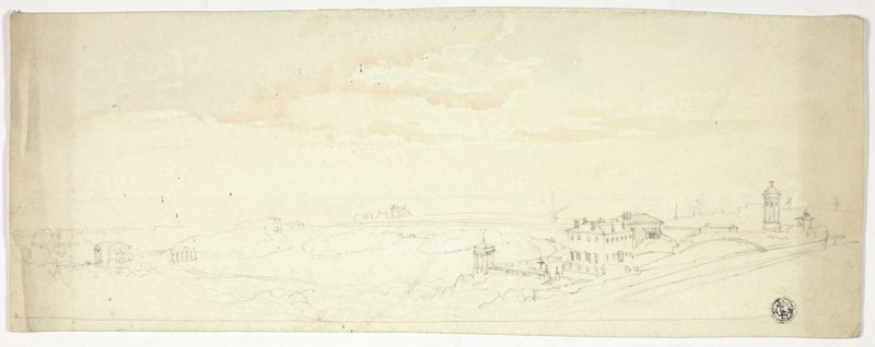 Panoramic View of Seaside Town, n.d. Creator: John Skinner Prout.