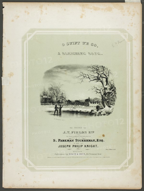 O' Swift We Go, a Sleighing Song, 1840. Creator: Benjamin Champney.